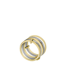 Load image into Gallery viewer, Harlow Linear Texture Two-Tone Stainless Steel Prestack Ring
