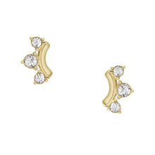 Load image into Gallery viewer, All Stacked Up Gold-Tone Stainless Steel Stud Earrings
