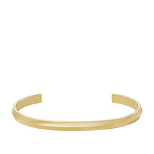 Load image into Gallery viewer, Harlow Linear Texture Gold-Tone Stainless Steel Cuff Bracelet
