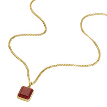 Load image into Gallery viewer, Lunar New Year Red Agate Gold-Tone Stainless Steel Pendant Necklace
