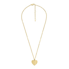 Load image into Gallery viewer, Harlow Linear Texture Heart Gold-Tone Stainless Steel Pendant Necklace
