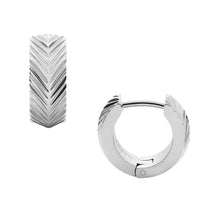 Load image into Gallery viewer, Harlow Linear Texture Stainless Steel Hoop Earrings
