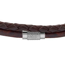 Load image into Gallery viewer, Machine Knurled Texture Brown Leather Multi-Strand Bracelet
