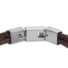 Load image into Gallery viewer, Machine Knurled Texture Brown Leather Multi-Strand Bracelet
