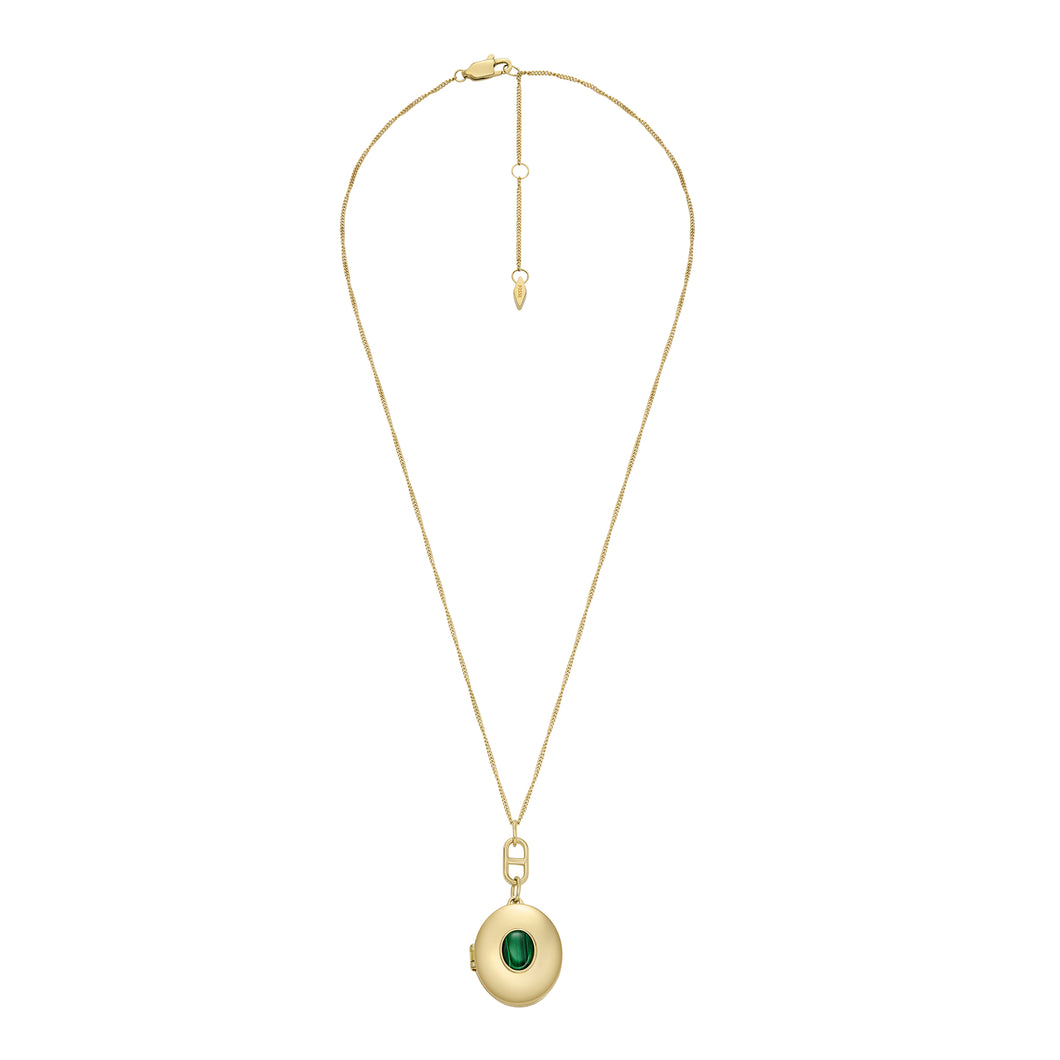 Locket Collection Green Malachite Pendant Necklace