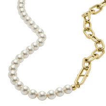 Load image into Gallery viewer, Heritage Pearl D-Link Gold-Tone Stainless Steel Chain Necklace
