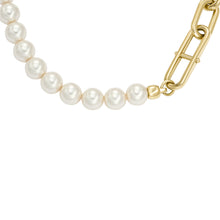 Load image into Gallery viewer, Heritage Pearl D-Link Gold-Tone Stainless Steel Chain Necklace
