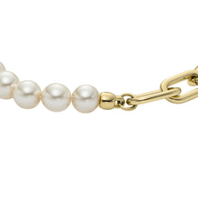 Load image into Gallery viewer, Heritage Pearl D-Link Gold-Tone Stainless Steel Chain Bracelet
