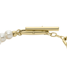 Load image into Gallery viewer, Heritage Pearl D-Link Gold-Tone Stainless Steel Chain Bracelet
