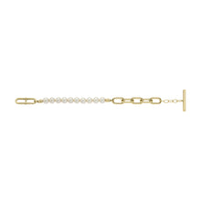 Load image into Gallery viewer, Heritage Pearl D-Link Gold-Tone Stainless Steel Chain Bracelet
