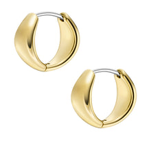 Load image into Gallery viewer, All Stacked Up Gold-Tone Stainless Steel Hoop Earrings
