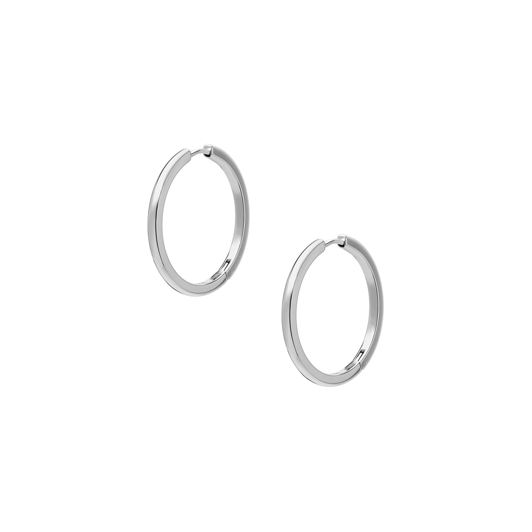 All Stacked Up Stainless Steel Hoop Earrings