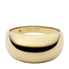 Load image into Gallery viewer, Ellis All Stacked Up Gold-Tone Stainless Steel Band Ring
