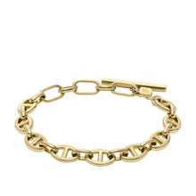 Load image into Gallery viewer, Heritage D-Link Gold-Tone Stainless Steel Chain Bracelet
