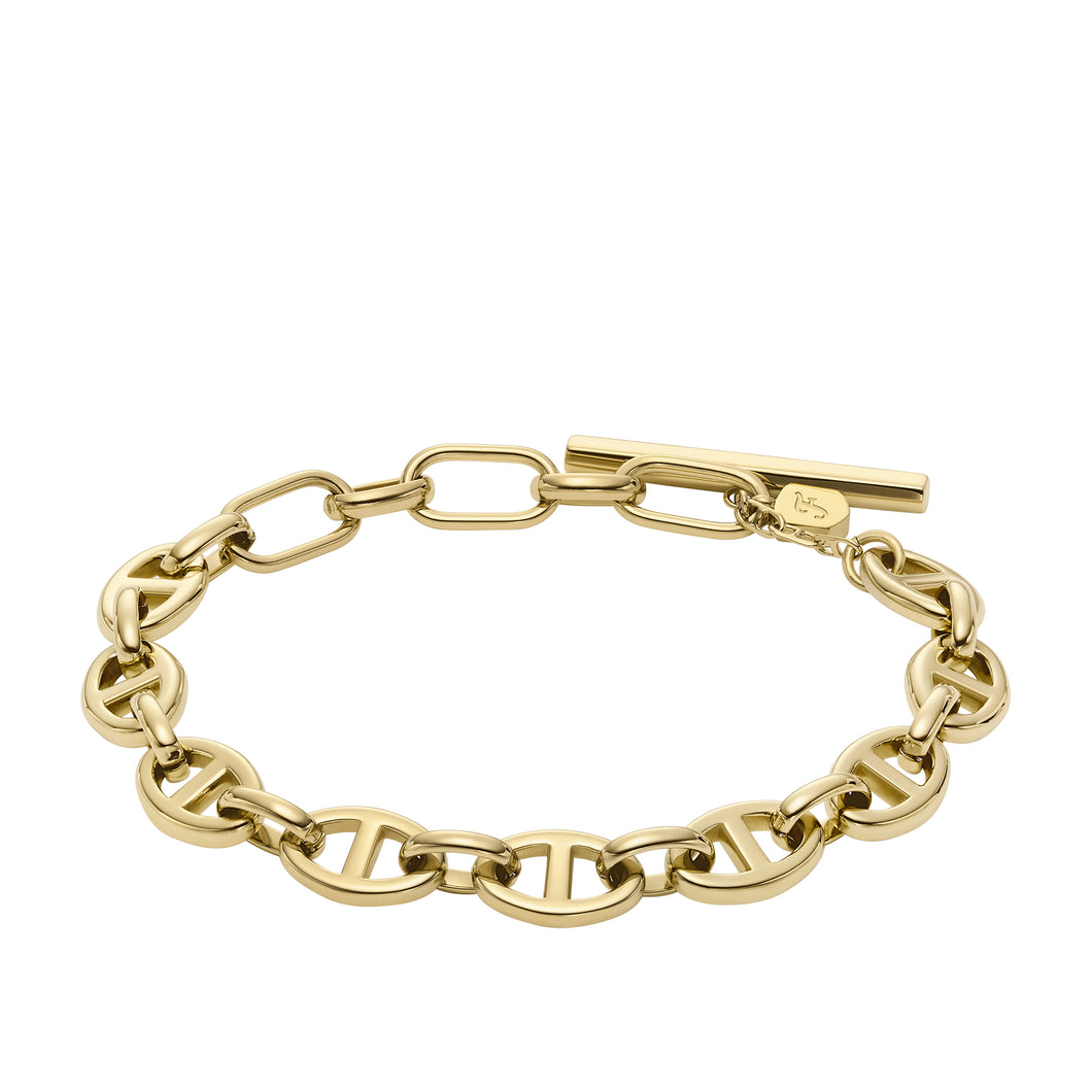 Heritage D-Link Gold-Tone Stainless Steel Chain Bracelet