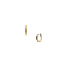 Load image into Gallery viewer, Harlow Linear Texture Gold-Tone Stainless Steel Hoop Earrings
