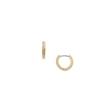 Load image into Gallery viewer, Harlow Linear Texture Gold-Tone Stainless Steel Hoop Earrings
