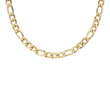 Load image into Gallery viewer, Ellis All Stacked Up Gold-Tone Stainless Steel Figaro Chain Necklace
