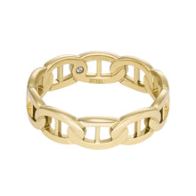 Load image into Gallery viewer, Heritage D-Link Gold-Tone Stainless Steel Band Ring
