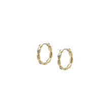 Load image into Gallery viewer, Sutton Evil Eye Gold-Tone Stainless Steel Hoop Earrings
