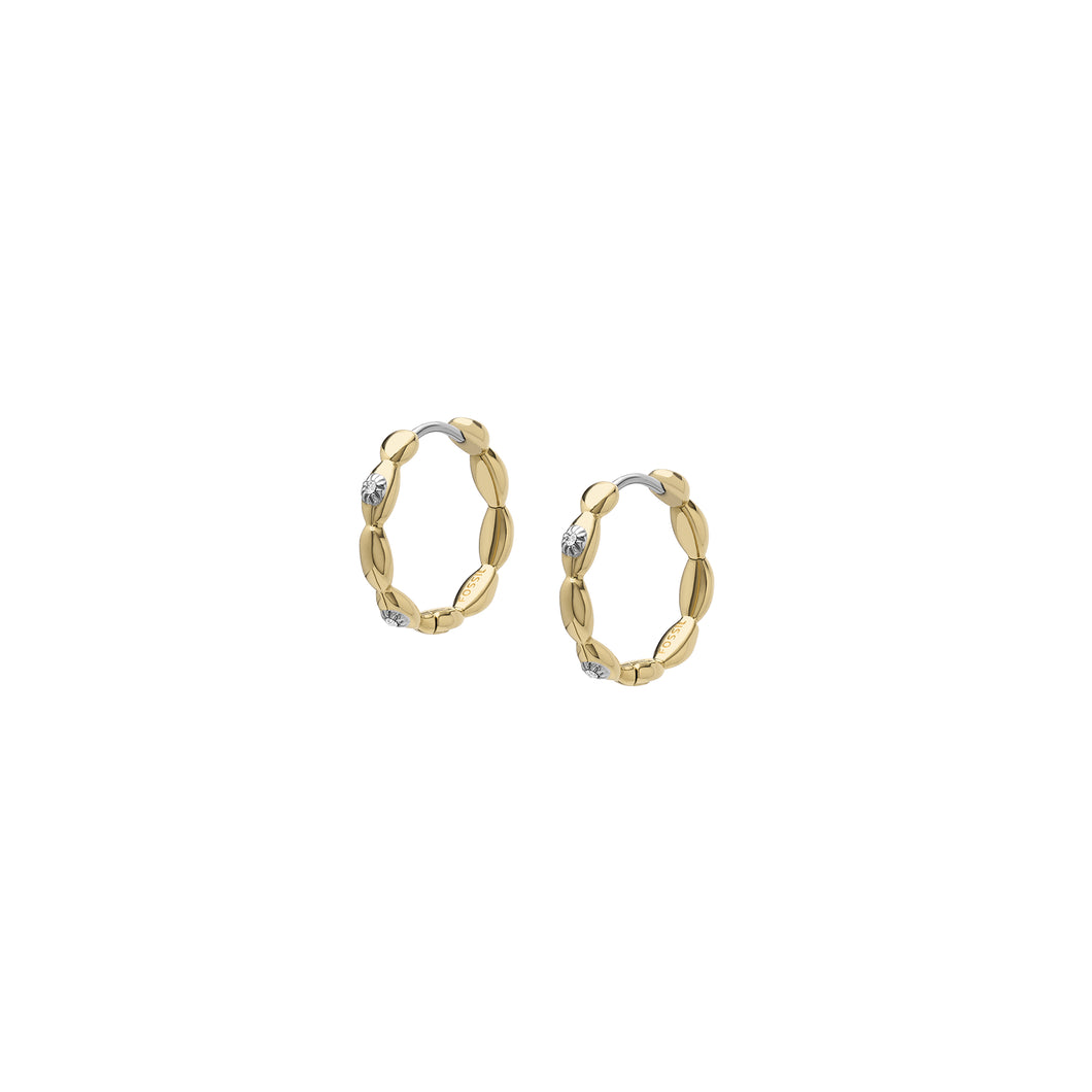 Sutton Evil Eye Gold-Tone Stainless Steel Hoop Earrings