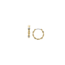 Load image into Gallery viewer, Sutton Evil Eye Gold-Tone Stainless Steel Hoop Earrings
