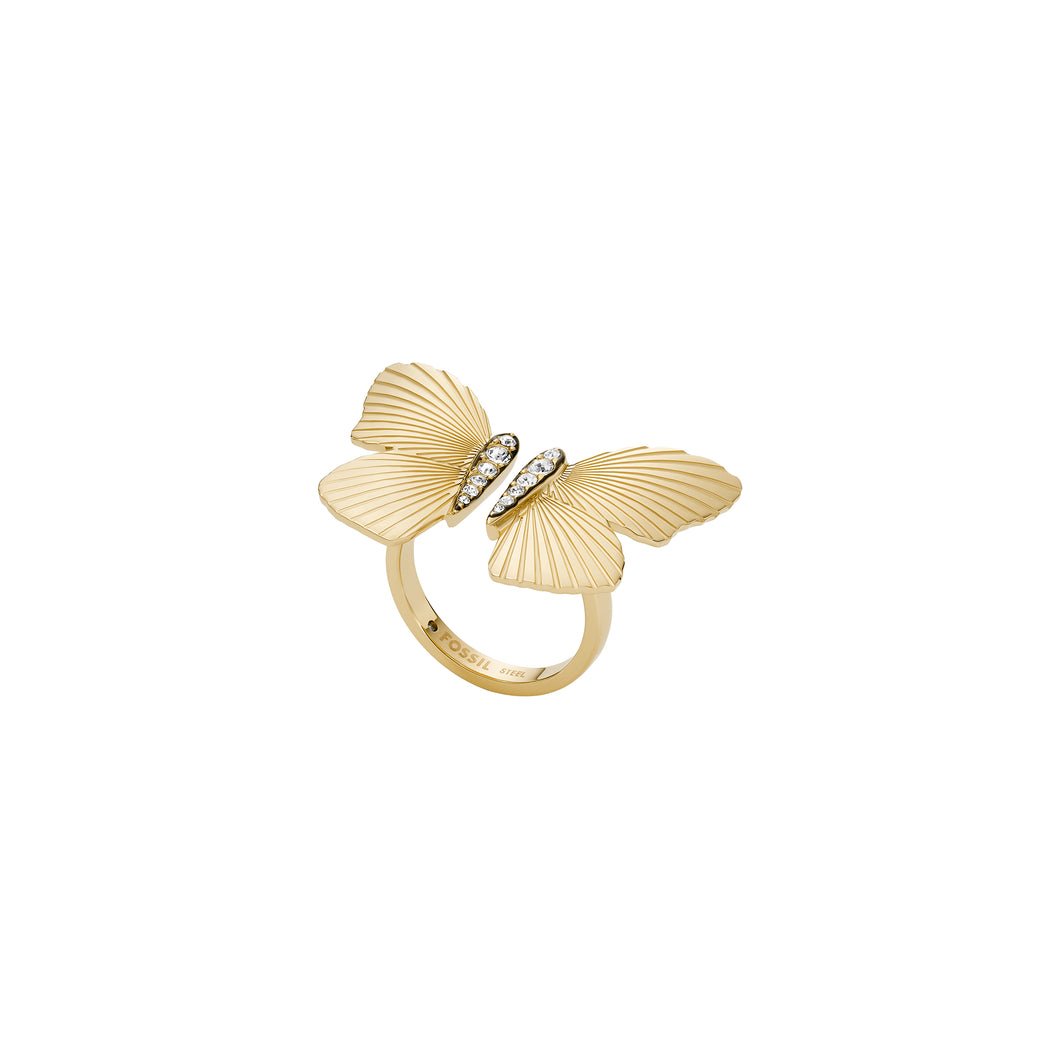 Butterfly Collection Gold-Tone Stainless Steel Center Focal Ring