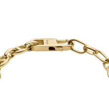 Load image into Gallery viewer, Heritage Legacy Charm Gold-Tone Stainless Steel Chain Bracelet
