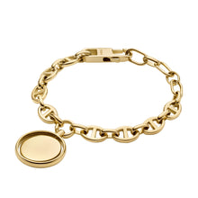 Load image into Gallery viewer, Heritage Legacy Charm Gold-Tone Stainless Steel Chain Bracelet
