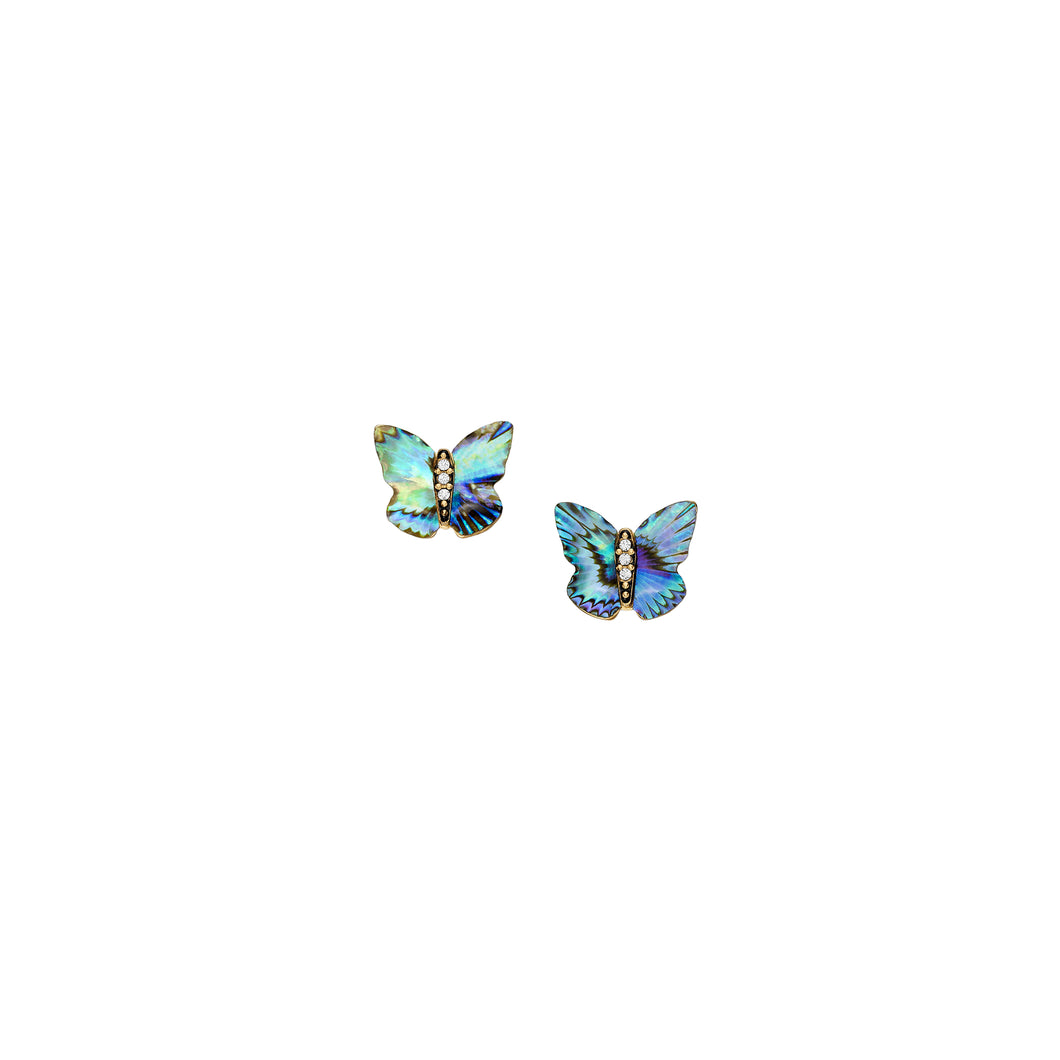 Sutton Butterfly Wings Multicolor Abalone Stud Earrings