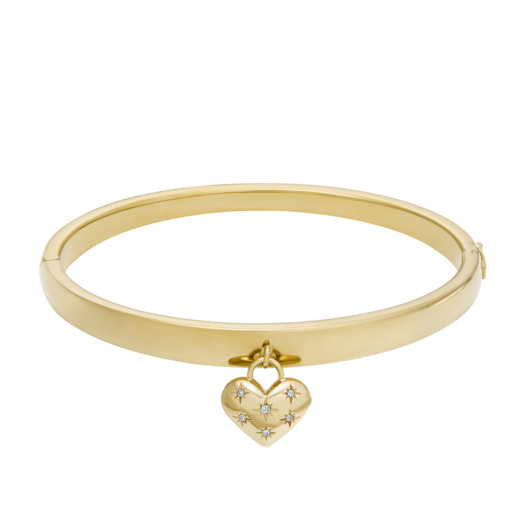 Sadie All My Love Gold-Tone Stainless Steel Heart Bangle Bracelet