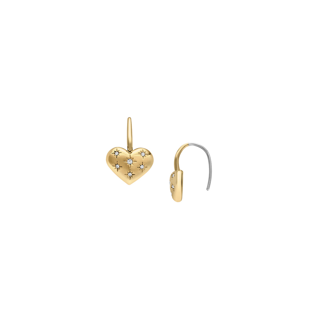 Sadie All My Love Gold-Tone Stainless Steel Heart Drop Earrings