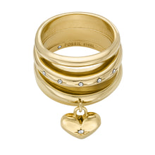 Load image into Gallery viewer, Sadie All My Love Gold-Tone Stainless Steel Heart Prestack Ring
