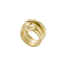 Load image into Gallery viewer, Sadie All My Love Gold-Tone Stainless Steel Heart Prestack Ring
