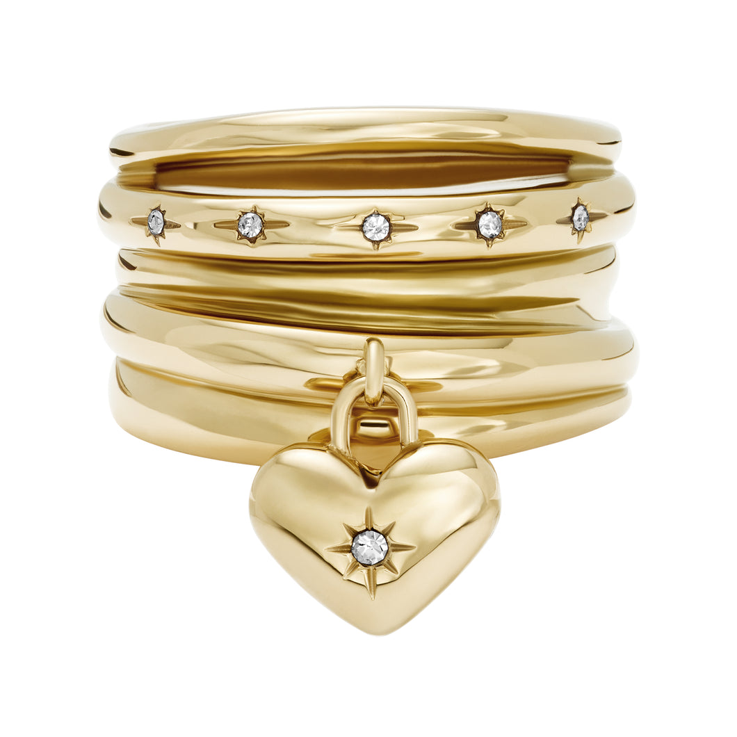 Sadie All My Love Gold-Tone Stainless Steel Heart Prestack Ring