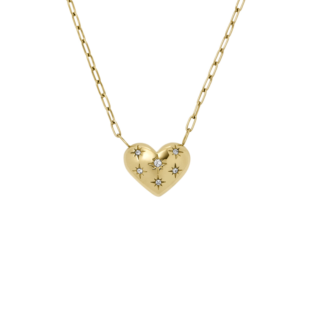 Sadie All My Love Gold-Tone Stainless Steel Heart Pendant Necklace