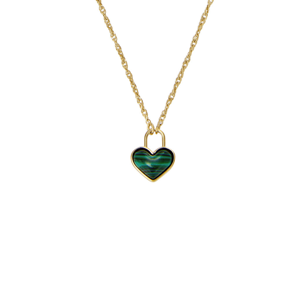 Modern Meadows Reconstituted Malachite Heart Pendant Necklace