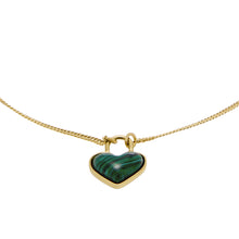 Load image into Gallery viewer, Modern Meadows Reconstituted Malachite Heart Chain Bracelet
