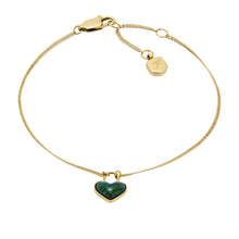 Load image into Gallery viewer, Modern Meadows Reconstituted Malachite Heart Chain Bracelet
