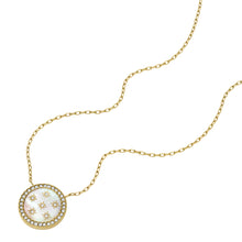 Load image into Gallery viewer, Classic Mother-of-Pearl Gold-Tone Stainless Steel Pendant Necklace
