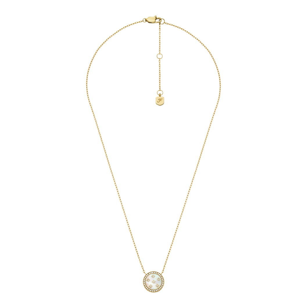 Classic Mother-of-Pearl Gold-Tone Stainless Steel Pendant Necklace