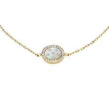 Load image into Gallery viewer, Classic Mother-of-Pearl Gold-Tone Stainless Steel Station Bracelet
