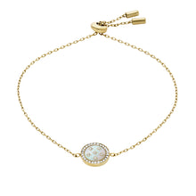 Load image into Gallery viewer, Classic Mother-of-Pearl Gold-Tone Stainless Steel Station Bracelet
