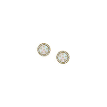 Load image into Gallery viewer, Classic Mother-of-Pearl Gold-Tone Stainless Steel Stud Earrings

