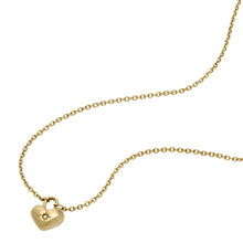 Load image into Gallery viewer, Gold-Tone Stainless Steel Heart Necklace and Earrings Gift Set
