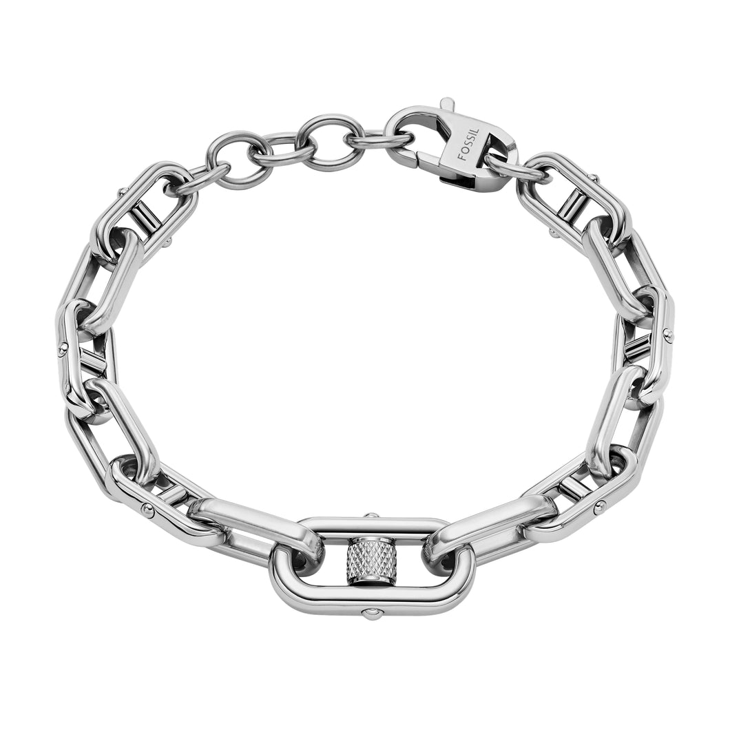 Knox Knurled Texture Stainless Steel Chain Bracelet