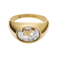 Load image into Gallery viewer, Sutton Shaky Glitz Gold-Tone Stainless Steel Moon and Star Signet Ring
