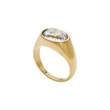 Load image into Gallery viewer, Sutton Shaky Glitz Gold-Tone Stainless Steel Moon and Star Signet Ring
