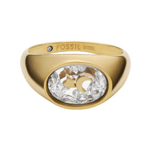 Load image into Gallery viewer, Sutton Shaky Glitz Gold-Tone Stainless Steel Moon and Star Signet Ring
