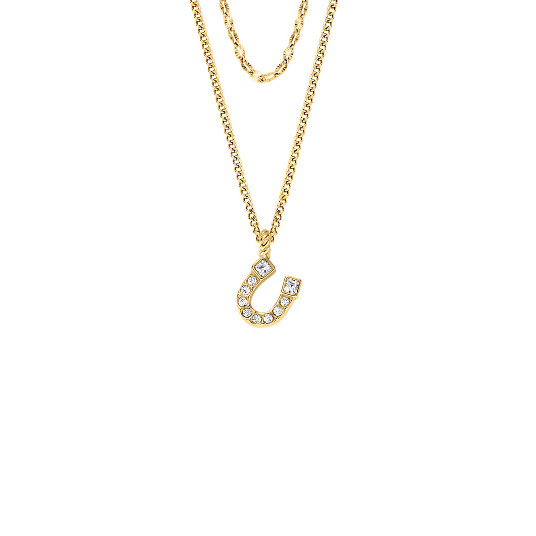 Sutton Horseshoe Gold-Tone Stainless Steel Multi Strand Necklace